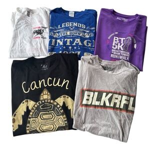 Collection various graphic t-shirts from brands such as Black Rifle Coffee Co.